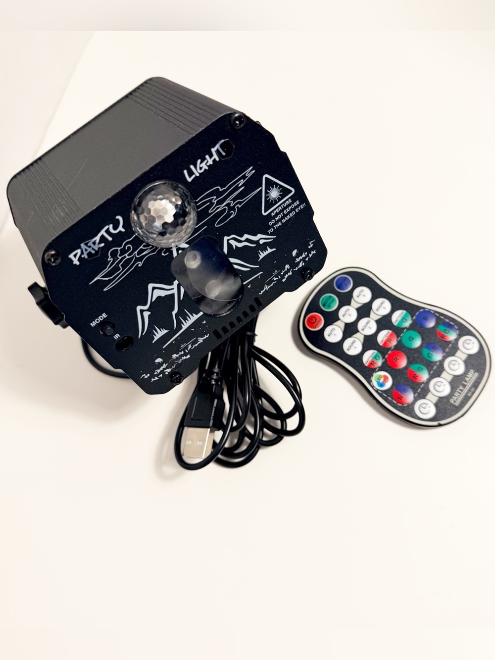 PartyLite Black LED Disco DJ Projector Party Light with Remote